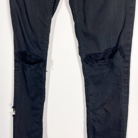 Acne Studios black broken in Flex jeans with holes in knees - Picture 3 of 7